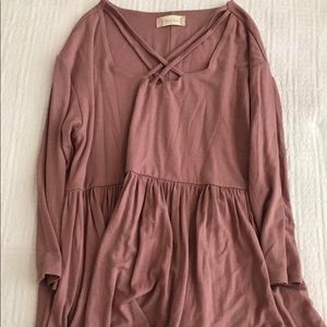 Altar’d State Blush Peplum Top - Size Small